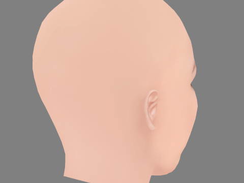 Helena Zengel Head - No Hair - Low poly head for game 3D Modell