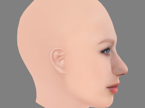 Helena Zengel Head - No Hair - Low poly head for game 3D Modell