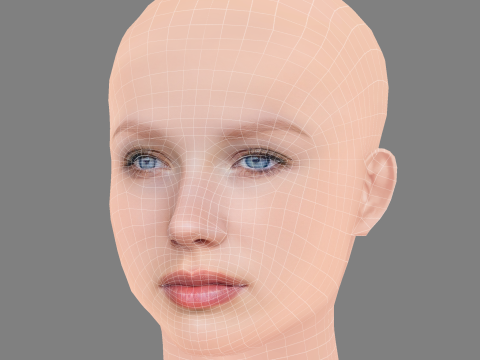 Helena Zengel Head - No Hair - Low poly head for game 3D Modell