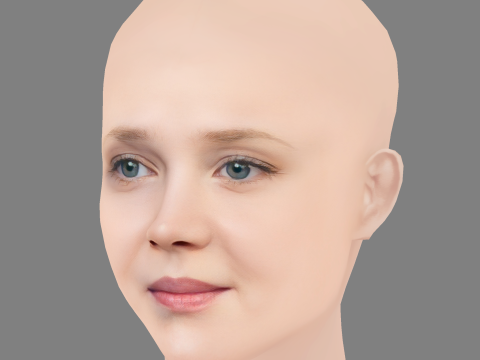 Isolda Dychauk Head - No Hair - Low poly head for game Modello 3D