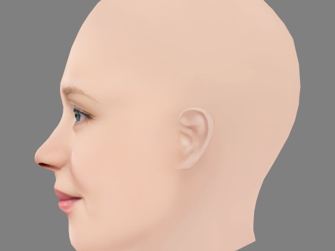 Isolda Dychauk Head - No Hair - Low poly head for game Modello 3D