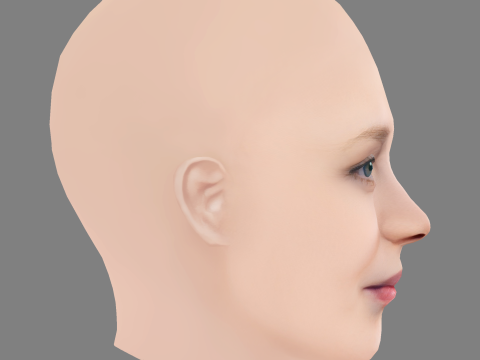 Isolda Dychauk Head - No Hair - Low poly head for game Modello 3D