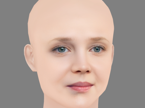 Isolda Dychauk Head - No Hair - Low poly head for game Modello 3D