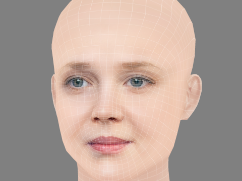 Isolda Dychauk Head - No Hair - Low poly head for game Modello 3D