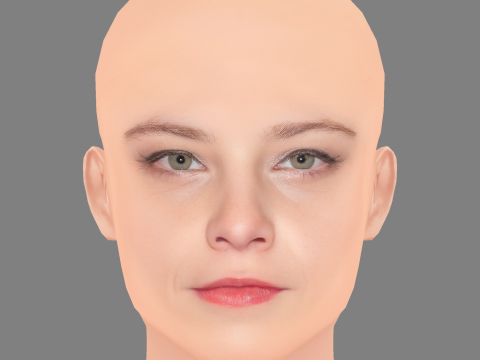 Jasna Fritzi Bauer Head - No Hair - Low poly head for game 3D मॉडल