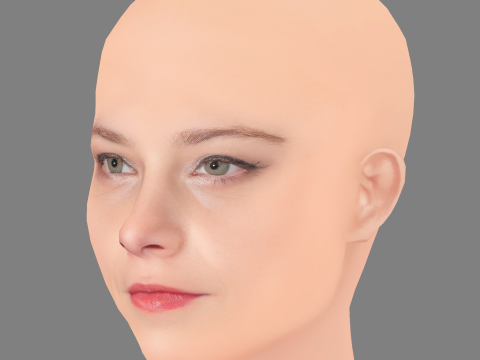Jasna Fritzi Bauer Head - No Hair - Low poly head for game 3D मॉडल
