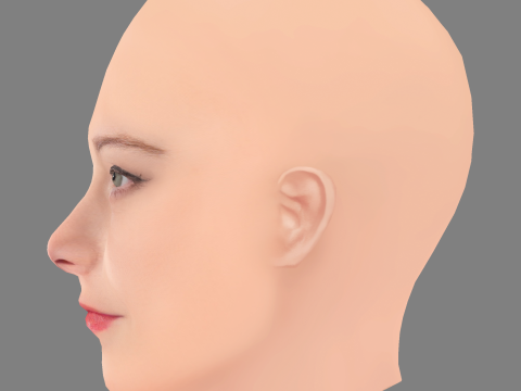 Jasna Fritzi Bauer Head - No Hair - Low poly head for game 3D मॉडल