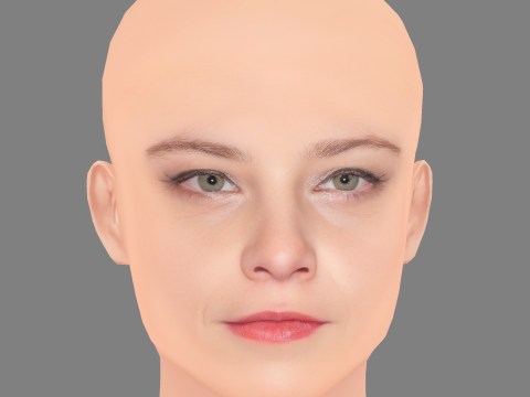 Jasna Fritzi Bauer Head - No Hair - Low poly head for game 3D मॉडल