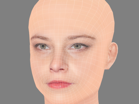 Jasna Fritzi Bauer Head - No Hair - Low poly head for game 3D मॉडल