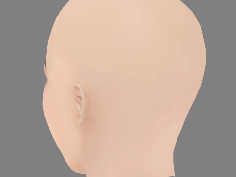 Joana Aguiar Head - No Hair - Low poly head for game 3D Model
