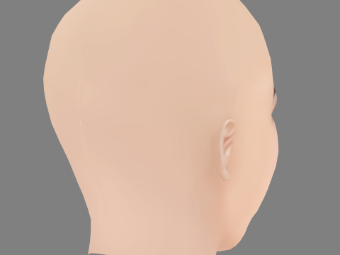 Joana Aguiar Head - No Hair - Low poly head for game 3D Model