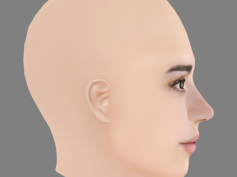 Joana Aguiar Head - No Hair - Low poly head for game 3D Model