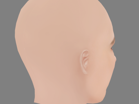 Joana Ribeiro Head - No Hair - Low poly head for game 3D Model