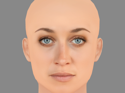 Julia Ragnarsson Head - No Hair - Low poly head for game 3D मॉडल