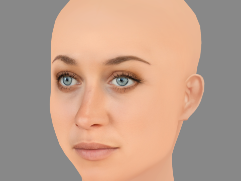 Julia Ragnarsson Head - No Hair - Low poly head for game 3D मॉडल