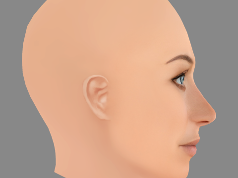 Julia Ragnarsson Head - No Hair - Low poly head for game 3D मॉडल