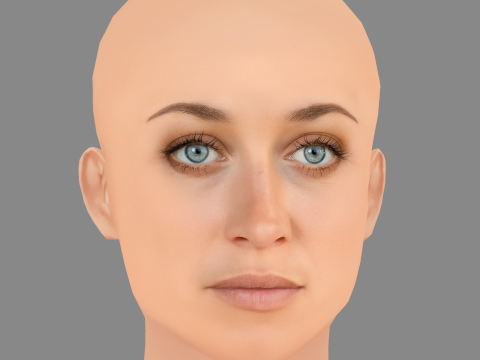 Julia Ragnarsson Head - No Hair - Low poly head for game 3D मॉडल
