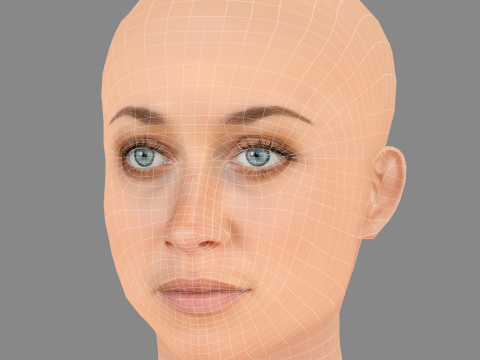 Julia Ragnarsson Head - No Hair - Low poly head for game 3D मॉडल