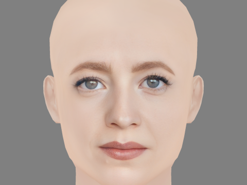 Leonie Benesch Head - No Hair - Low poly head for game Model 3D