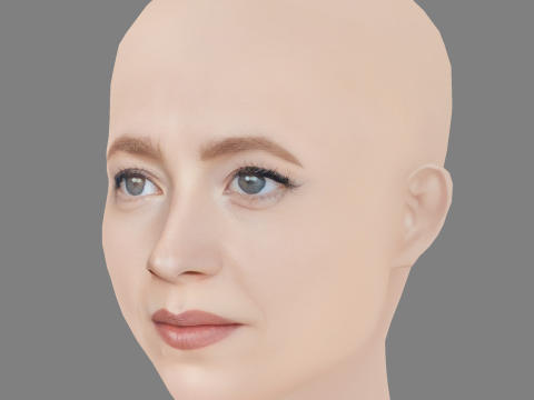 Leonie Benesch Head - No Hair - Low poly head for game Model 3D