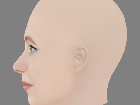 Leonie Benesch Head - No Hair - Low poly head for game Model 3D