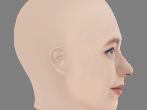 Leonie Benesch Head - No Hair - Low poly head for game Model 3D