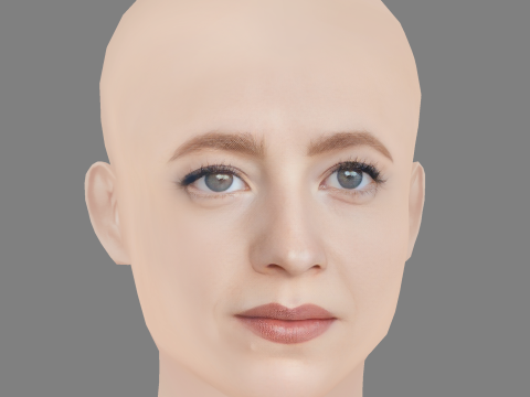 Leonie Benesch Head - No Hair - Low poly head for game Model 3D