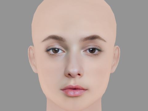 Lilly Liefers Head - No Hair - Low poly head for game 3Dモデル