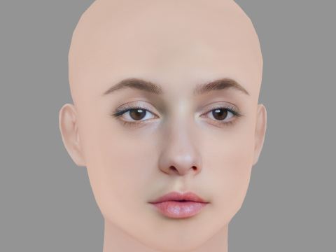 Lilly Liefers Head - No Hair - Low poly head for game 3Dモデル