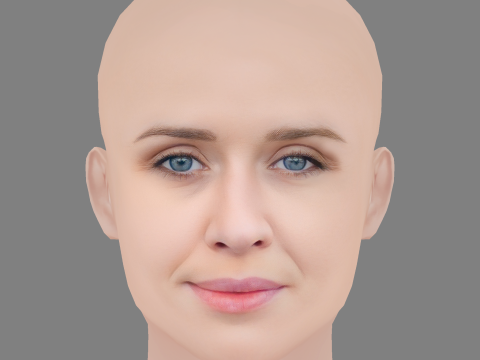 Lisa Henni Head - No Hair - Low poly head for game Modello 3D
