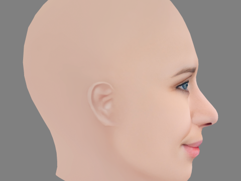 Lisa Henni Head - No Hair - Low poly head for game Modello 3D