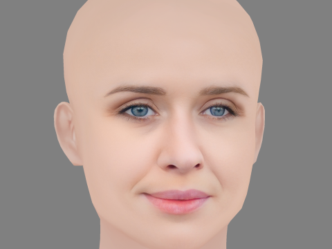 Lisa Henni Head - No Hair - Low poly head for game Modello 3D