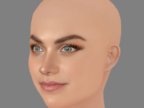 Lisa Tomaschewsky Head - No Hair - Low poly head for game 3D 模型