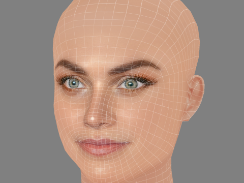 Lisa Tomaschewsky Head - No Hair - Low poly head for game 3D 模型