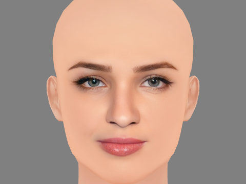 Lisa Vicari Head - No Hair - Low poly head for game 3D Модель