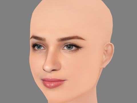 Lisa Vicari Head - No Hair - Low poly head for game 3D Модель