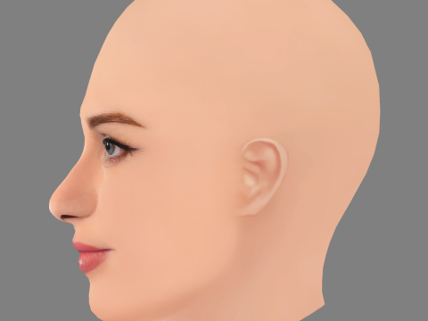Lisa Vicari Head - No Hair - Low poly head for game 3D Модель