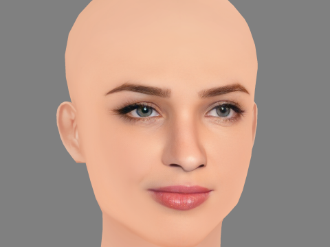 Lisa Vicari Head - No Hair - Low poly head for game 3D Модель