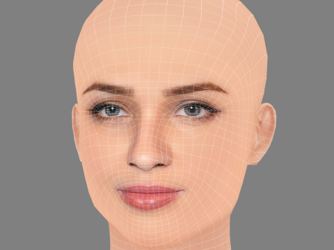 Lisa Vicari Head - No Hair - Low poly head for game 3D Модель