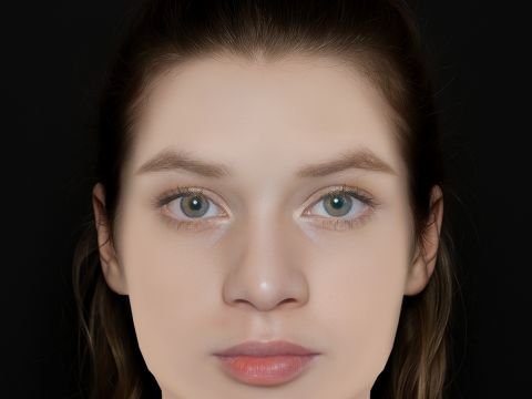 Luna Wedler Head - No Hair - Low poly head for game 3Dモデル