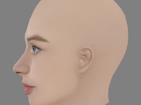 Luna Wedler Head - No Hair - Low poly head for game Modèle 3D