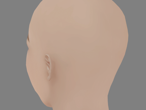 Luna Wedler Head - No Hair - Low poly head for game Modèle 3D