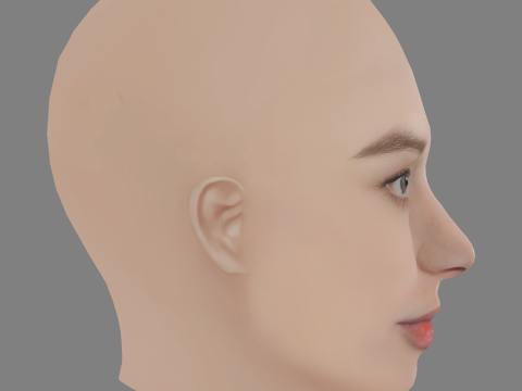 Luna Wedler Head - No Hair - Low poly head for game Modèle 3D