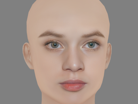 Luna Wedler Head - No Hair - Low poly head for game Modèle 3D
