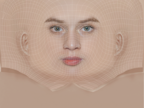 Luna Wedler Head - No Hair - Low poly head for game Modèle 3D