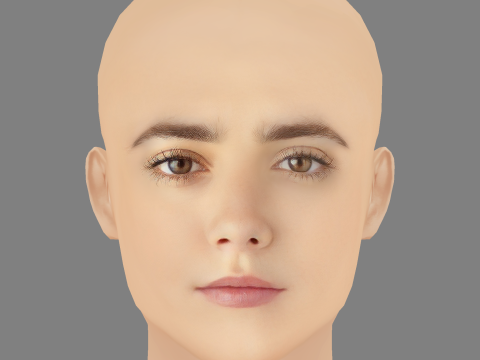 Madalena Aragao Head - No Hair - Low poly head for game Model 3D