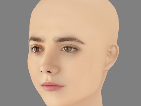 Madalena Aragao Head - No Hair - Low poly head for game Model 3D