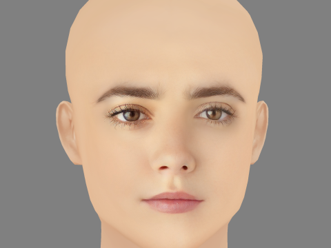 Madalena Aragao Head - No Hair - Low poly head for game Model 3D
