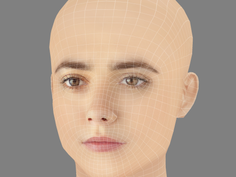 Madalena Aragao Head - No Hair - Low poly head for game Model 3D