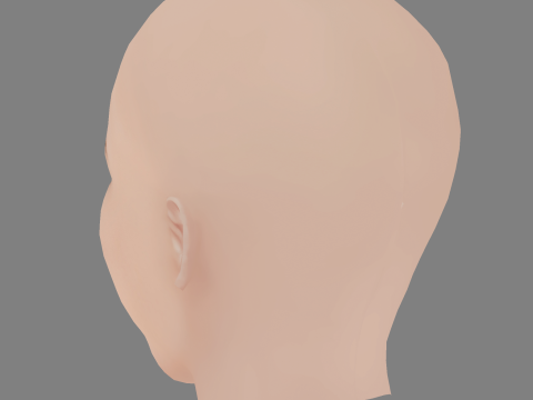 Malin Crepin Head - No Hair - Low poly head for game 3D 모델